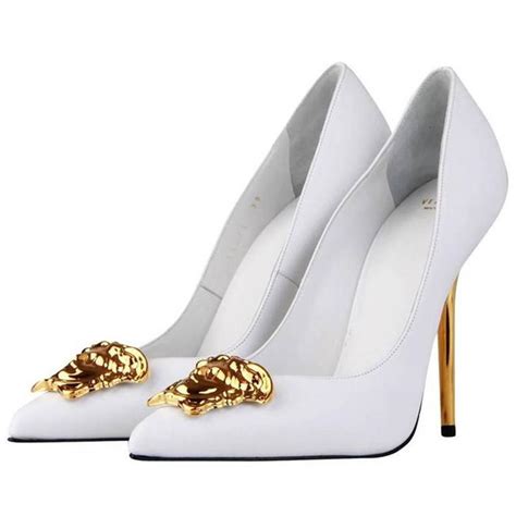 white versace high heels|versace palazzo high heels.